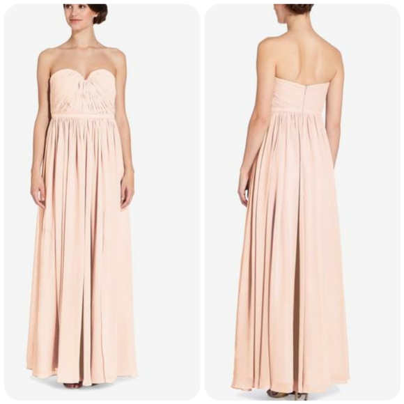 ADRIANNA PAPELL Hailey Strapless Chiffon Dress - Picture 2 of 12